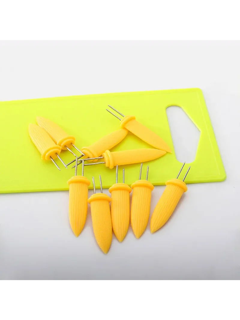10Pcs Corn on The Cob Holders Stainless Steel Corn Holders on The Grill, Cob Skewers Double Fork Sweet Sea