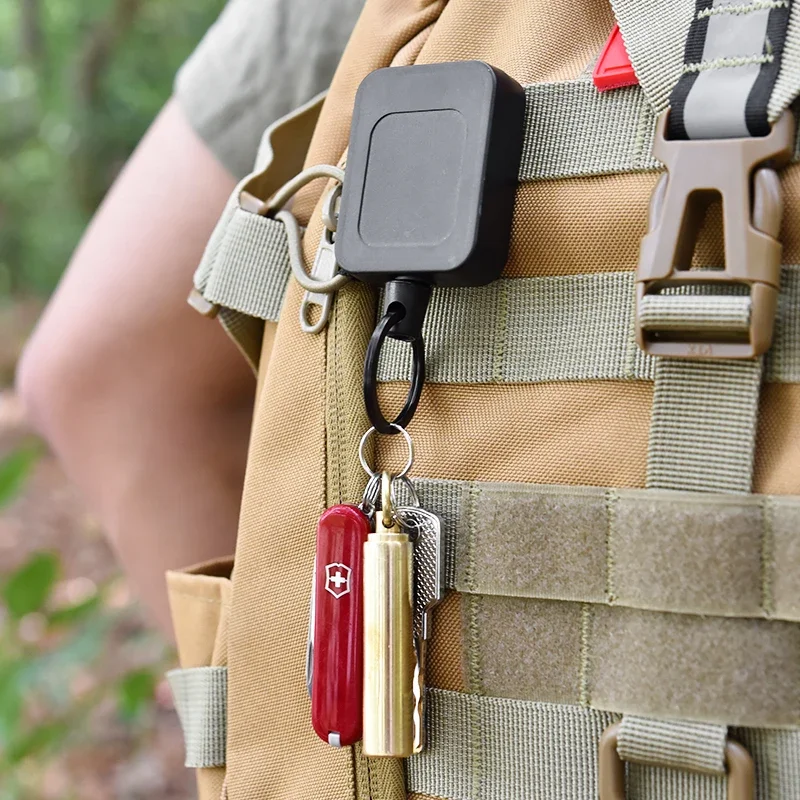 Stainless Steel Rope Back Clip Key Chain Anti-theft Keychain Easy To Pull Telescopic Buckle Key Ring High Rebound Keyring H73 - Image 4