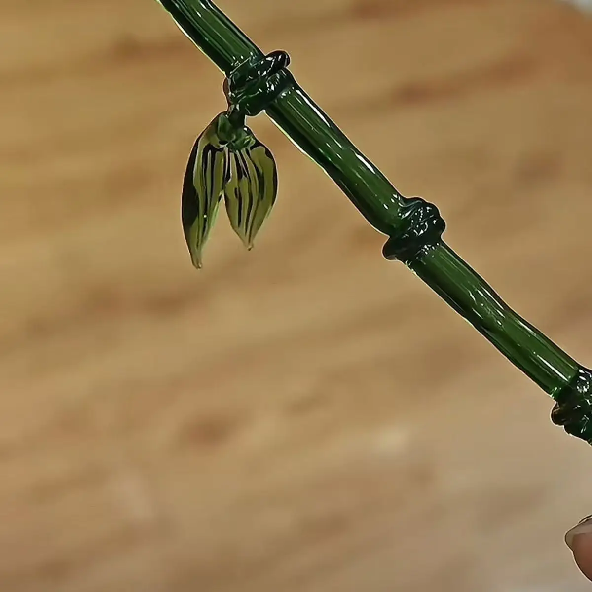 2025 Oriental Bamboo Leaf Hairpin Hand-Carved Eco-Resin Hair Stick with Accents, Chinese Style Hair Accessories for Hanfu