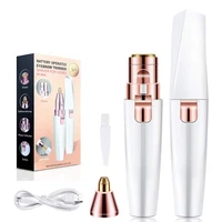 2 in 1 Electric Eyebrow Trimmer Painless Eye Brow Epilator For Women Makeup Mini Razors Portable Facial Hair Removal Shaver 2