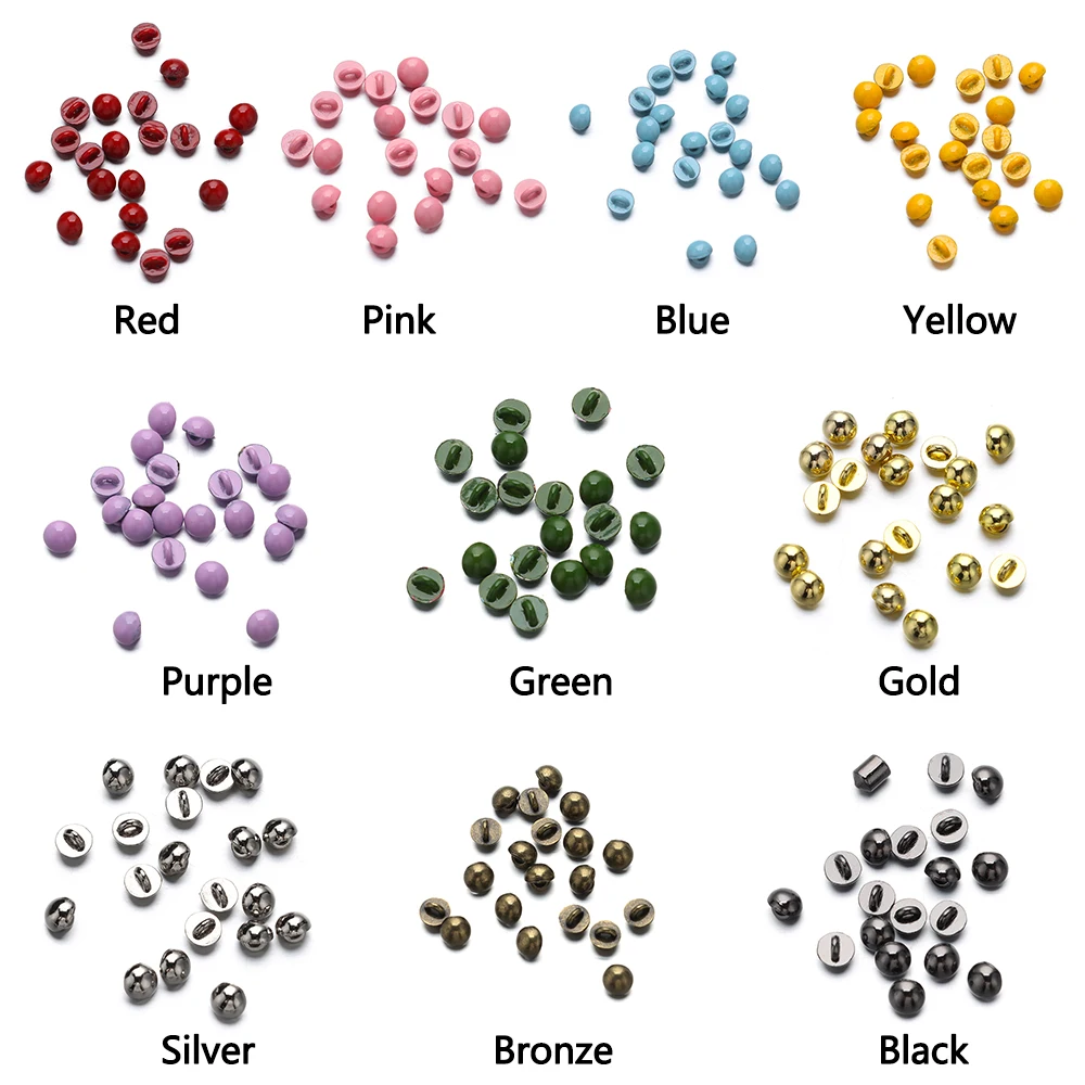 20pcs 10 Colors Mini DIY Belt Buckles Ultra-small Buckle  Mushroom Buttons 1/6 Dolls Clothing