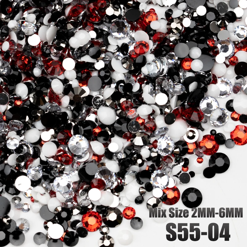 VDD 30/100g Neue Mix Größe 2-6mm Harz Strass Kristall Farbe AB Flatback Steine für DIY Handwerk Nail art Dekorationen Großhandel – Detail 9