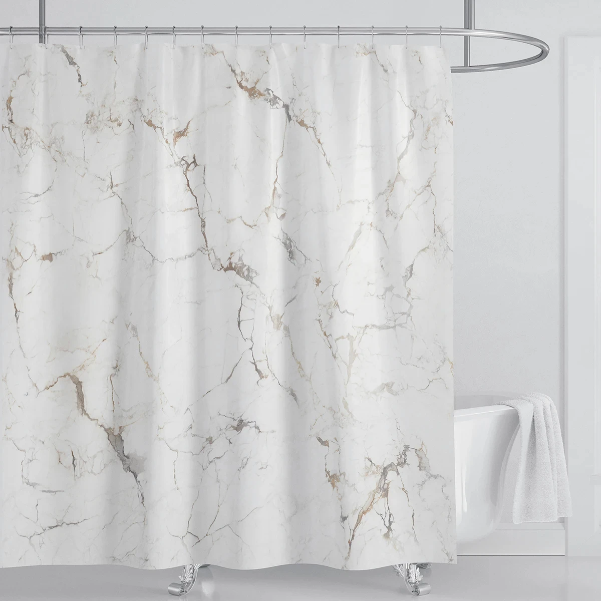 Marble Waterproof Shower Curtain Waterproof Shower Curtain for Bathroom Decor Printed Washable Shower Curtain with Hooks 4