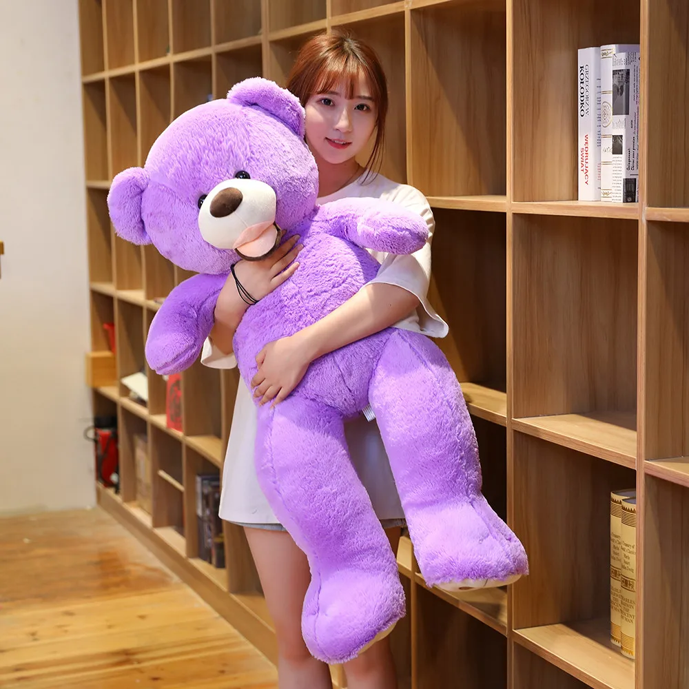 100/130cm 박제 거대한 미국 곰 플러시 장난감 부드러운 동물 베개 생일 발렌타인 선물