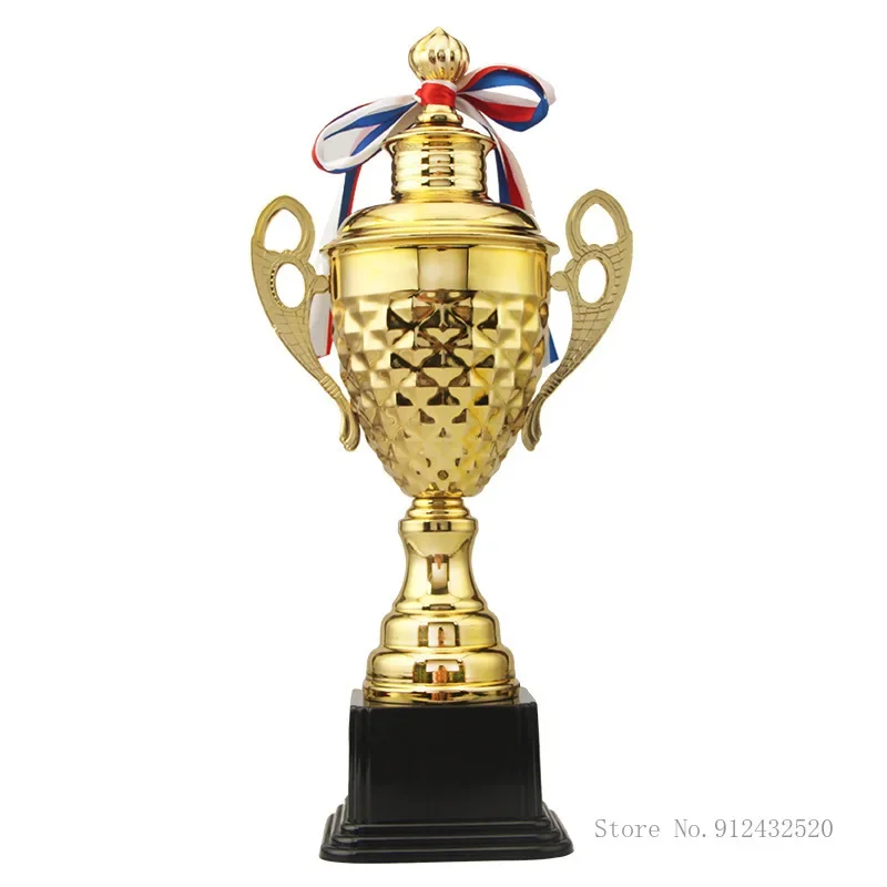Customized Large Metal Trophy Commercial Covered Medal Souvenir Universal Sports Trophy, Customizable Home Decoration, 37cm, 1Pc