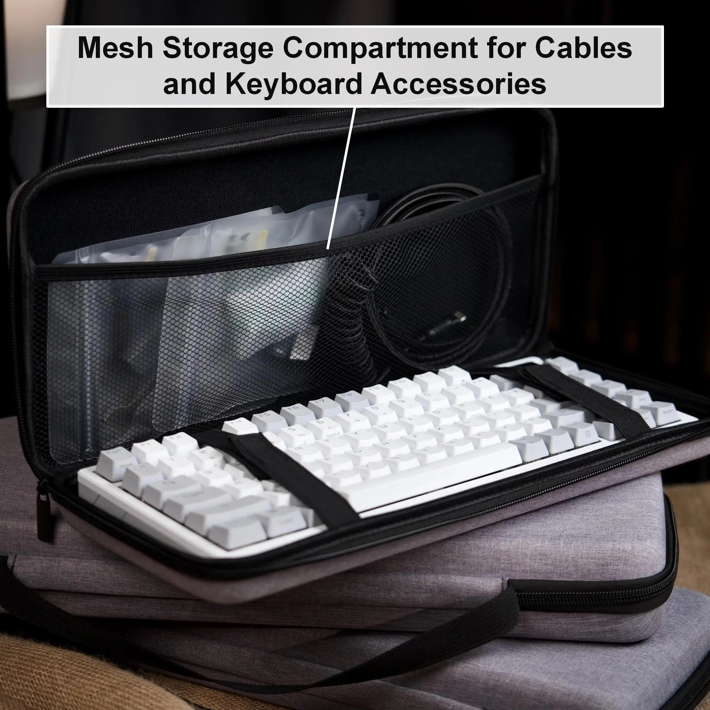 EVA Hard Case Dustproof Water-Resistant Mechanical Keyboard Storage Pouch