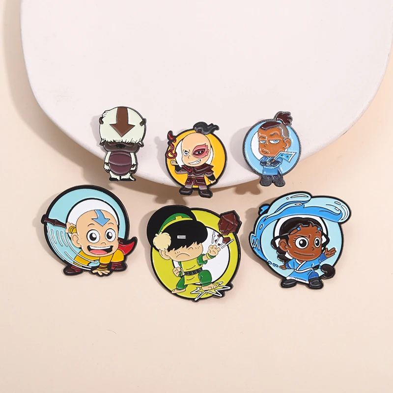 Emaille-Anstecknadeln mit animierter Cartoon-TV-Show, The Last Airbender-Charakter-Broschen, Anstecknadel, Rucksack, dekoratives Schmuckzubehör – Detail 4