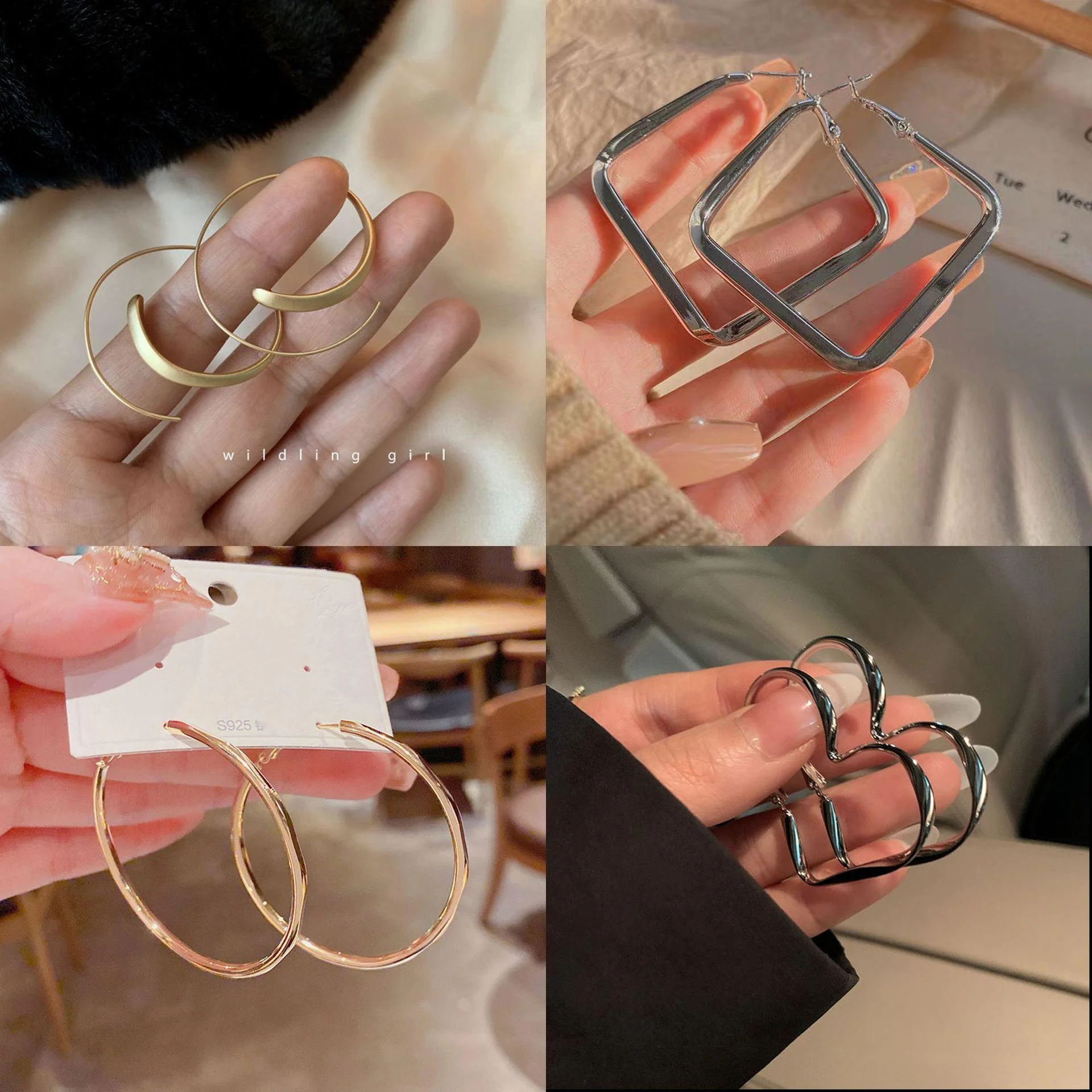 2023 Nuovi orecchini Orecchini da donna in argento sterling Orecchini semplici Orecchini Temperamento di alta qualità Anello semplice Ago d'argento_voghion.com
