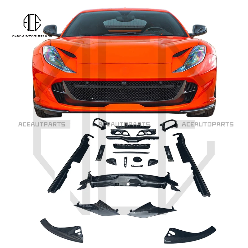 

Новое поступление OEM карбоновый Корпус Комплект передняя губа задний диффузор боковая юбка губы порог задний фонарь чехол для Ferrari 812 Superfast