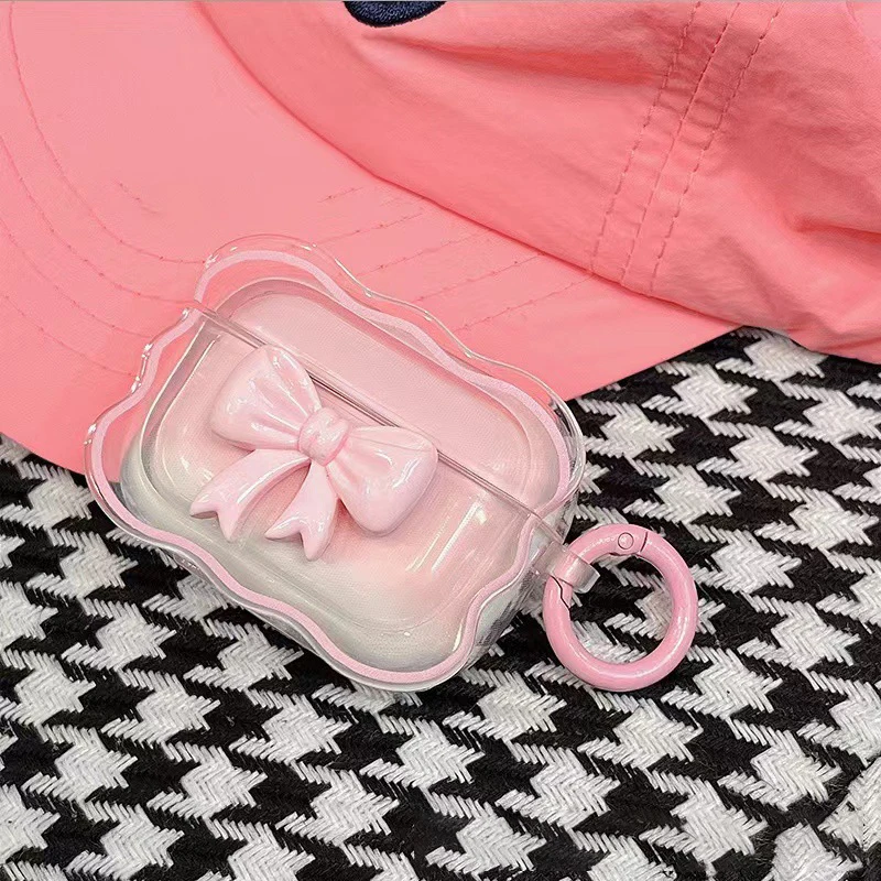 ثلاثية الأبعاد الوردي القوس حقيبة سماعة الاذن ل Ai...