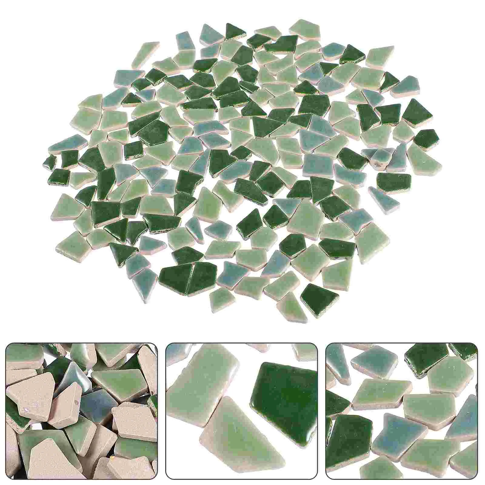 Hexagon Ceramic Mosaic Tiles Irregular Stone Glazed Particles Assorted Durable Diy Mosaic Making Kit For Garden Bathroom