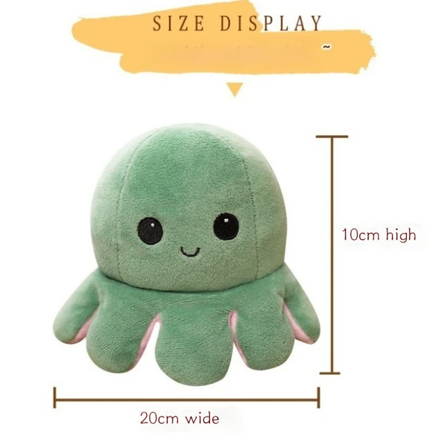 New Reversible Bipolar Teeturtle Octopus Doll Toys Plush Double-Sided Flipped Mood Happy Sad-Toy Cute Christmas Children'S Gifts 6