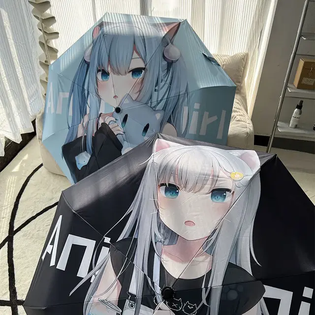 Automatikus Esernyő Kawii Női Napsugárzási Napsólák Elleni Uv Védelem Parasols Diák Rajzfilmek Összecsukható Lányok Ajándék Paragüero - Image 4