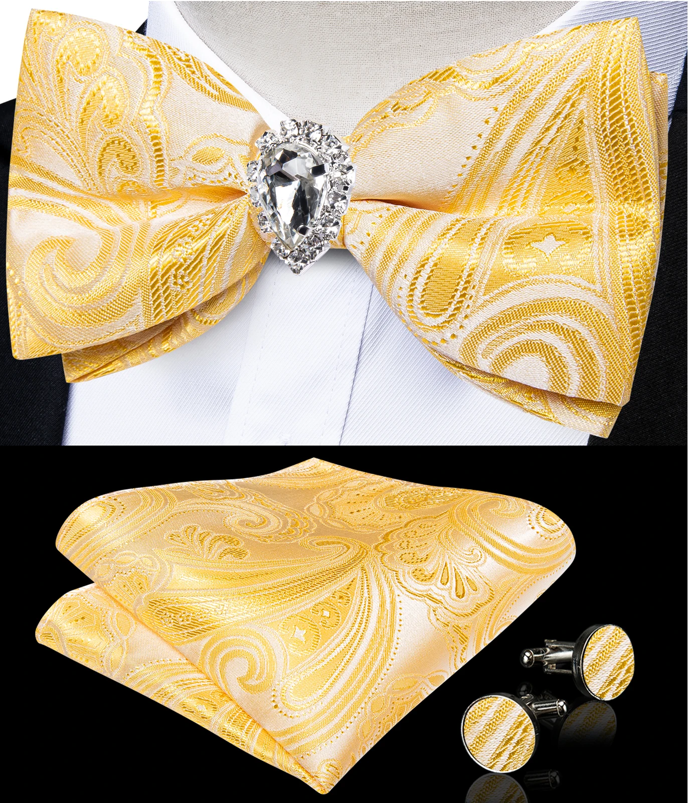 Papillon Kente Africano Con Fazzoletto Da Taschino Da Uomo Set Collo