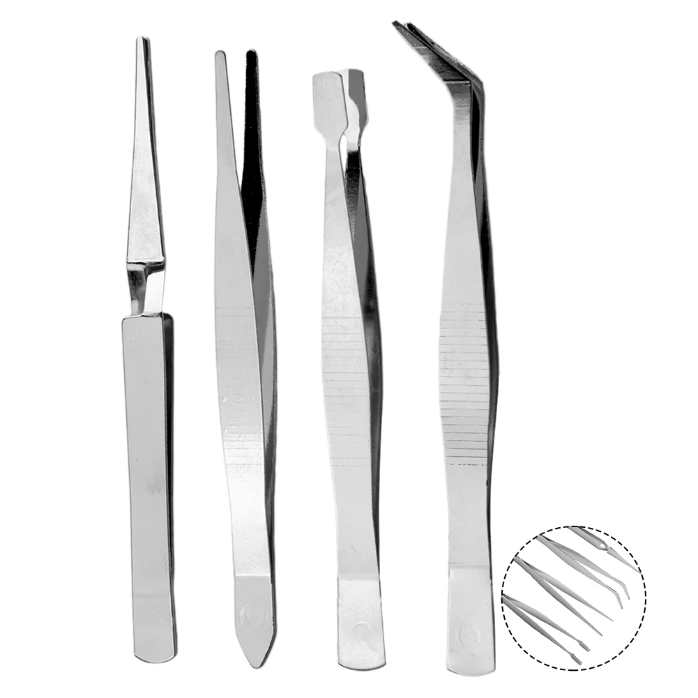 

Hand Tools Tweezers 4PCS Anti-Skid Combination Pliers Mobile Phone Repair Tweezers Straight Bent Clip.Dressing