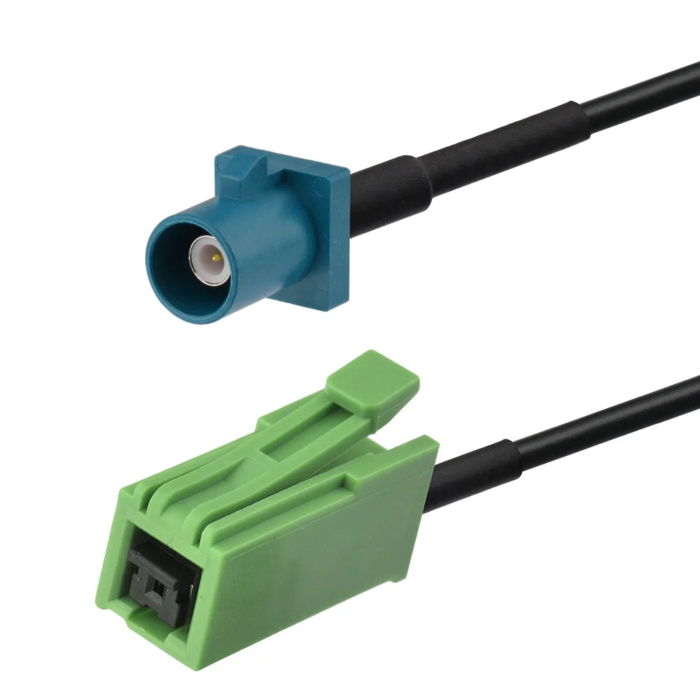 Superbat Fakra Z-Male to HRS GT5-1S Female Green Pigtail Cable RG174 30cm GPS Adapter Cable for Electronic Components Market