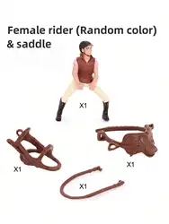 Wildlife Simulation Steed: White Racing Horse Ornament and Farm Decor Set (Rider)