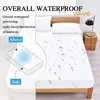 100% Waterproof Solid Bed Fitted Sheet Nordic Adjustable Mattress Covers Four Corners with Elastic Band Multi Size Bed Sheet 2