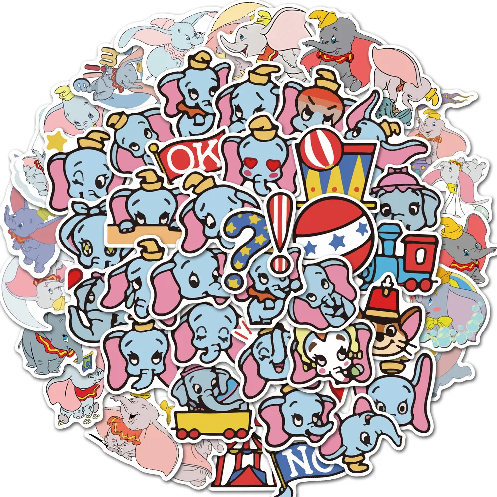 

Disney Dumbo Sticker elephant Wall Decor Guitar Bicycle Skateboard Motorcycle Sticker Boy Favourite Gift Party Supplies Kid Toys