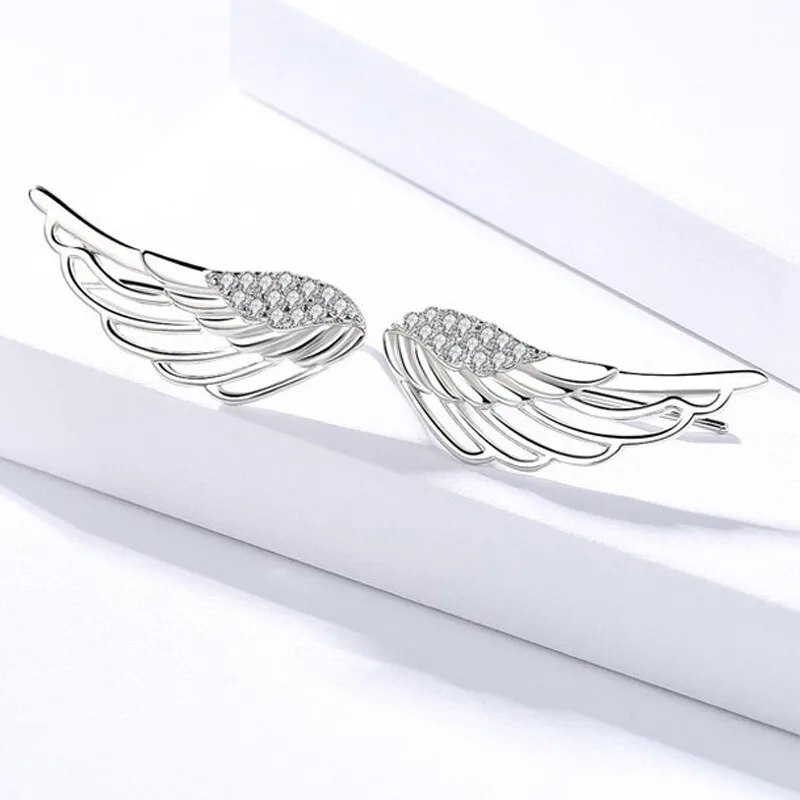 YIZIZAI Silver Color Wings Earrings For Women Angel Wings