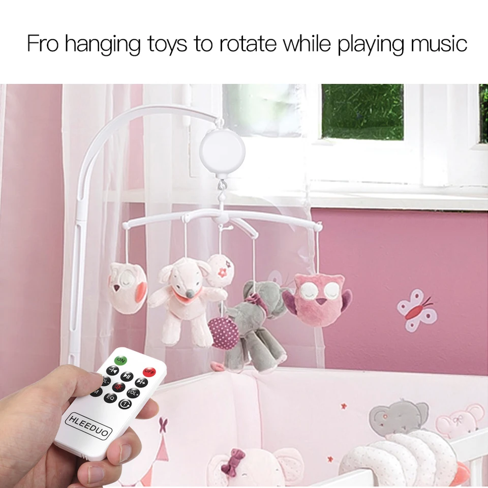 Carillon Mobile Musicale Per Culla Con Telecomando E Porta USB, Ganci Per Peluche, Canzoni Soft, Cameretta Bambini