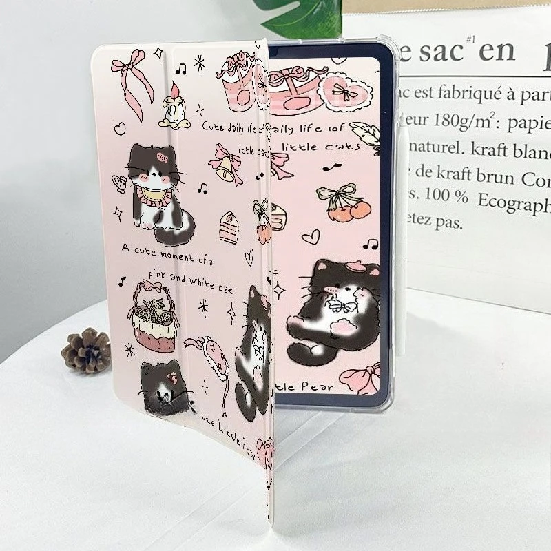 Premium Smart Cover with Pencil Holder - Kitten Design