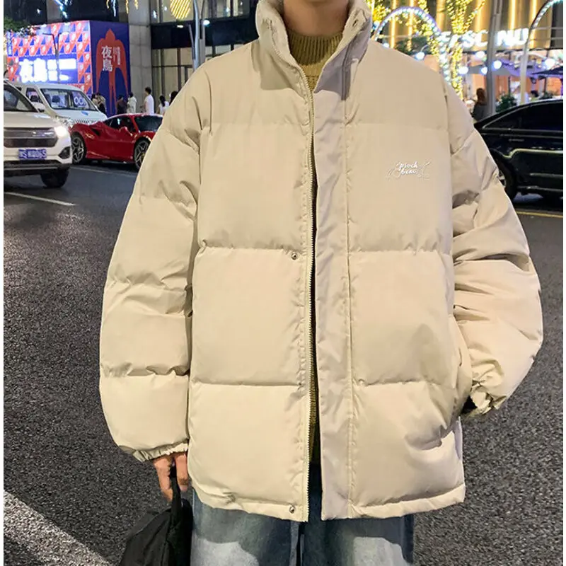 

Winter Men's Parkas Fleece Warm Thicken Korean Fashion Printed Oversize Harajuku Casual Jacket Male Outwear Hip Hop Men Coat 5xl