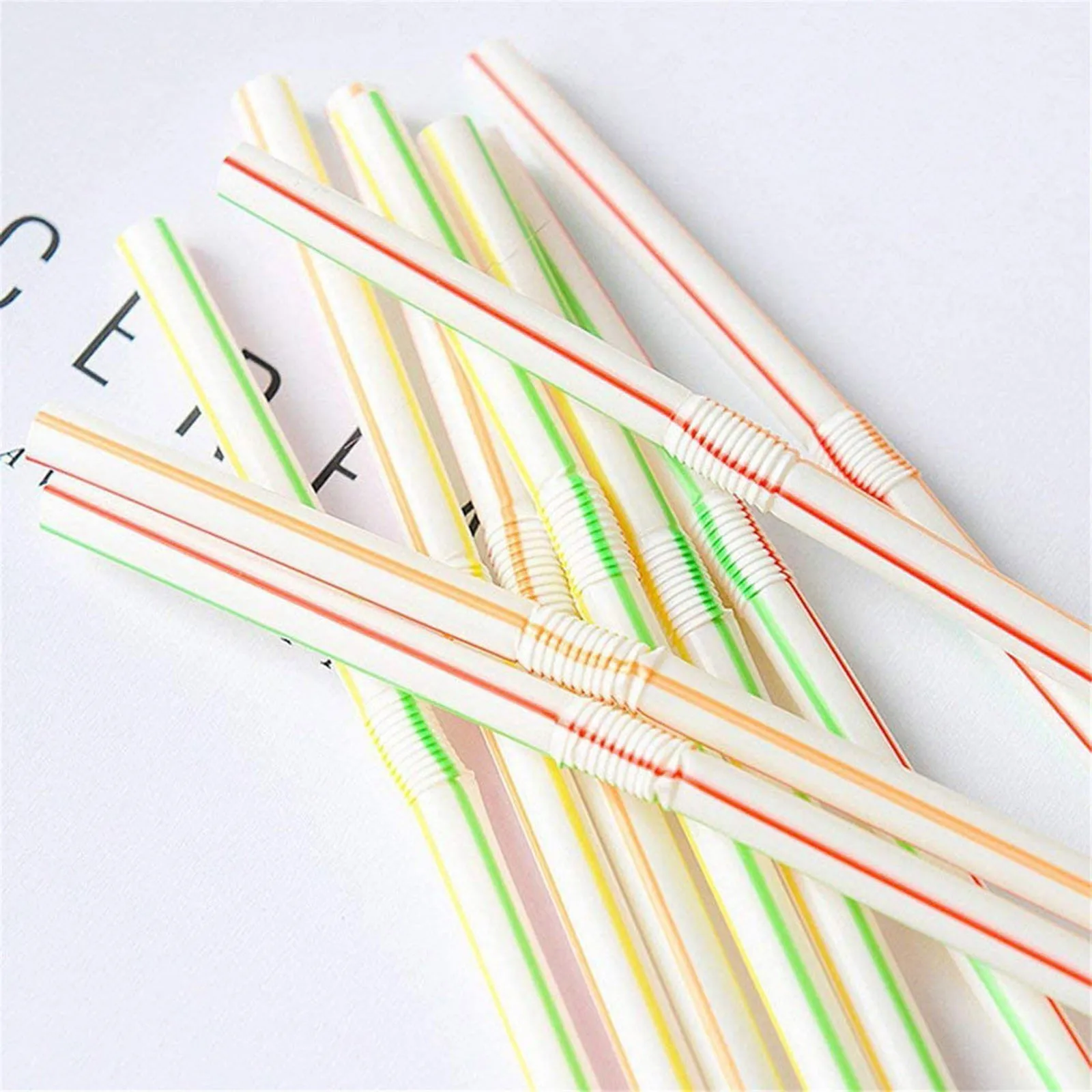 100pcs Multicolor Disposable Drinking Straws Home Party Cocktail Drink Straw Wedding Decor Kids Birthday Party Decorations #40