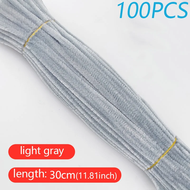 100PCS Vibrant DIY Twisted Wool Craft Sticks for Creative Art Projects