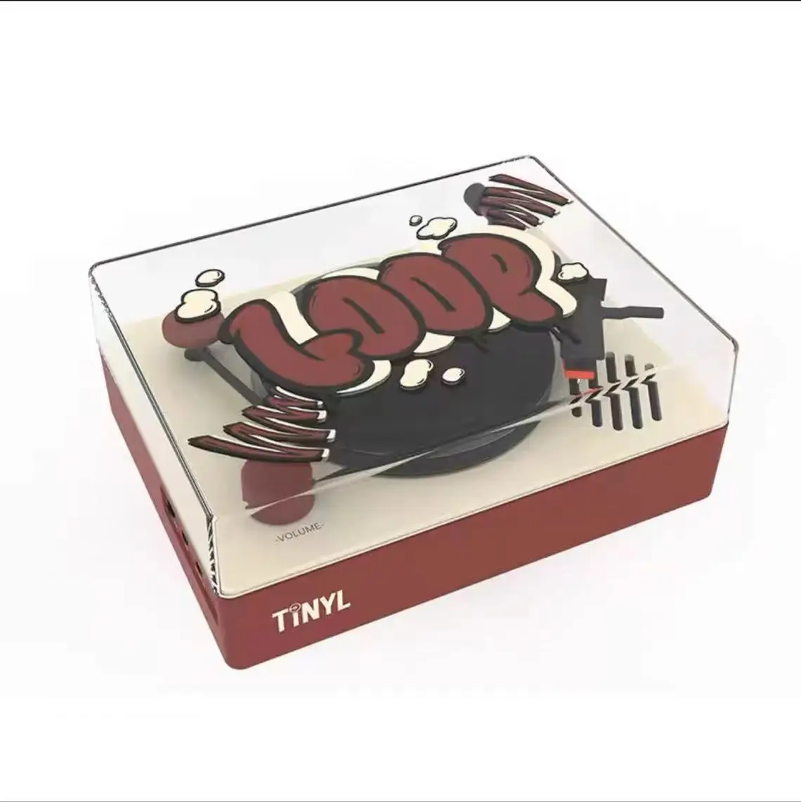 Original TINYL LOOP Mini Black Glue Bluetooth Singer Retro Bluetooth Record Player Music Gift Birthday Gift New