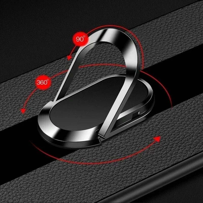 Luxury Leather Magnetic Ring Stand Phone Case - Shockproof Bumper Back Cover