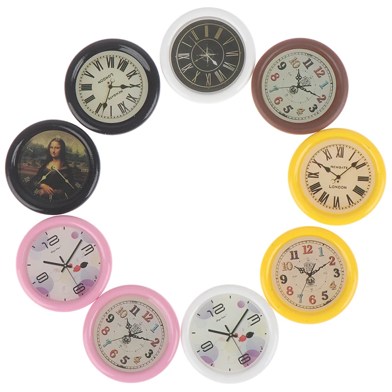 1:12 Resin Dollhouse Miniature Wall Clock Home Decor Accessories Furniture Toy