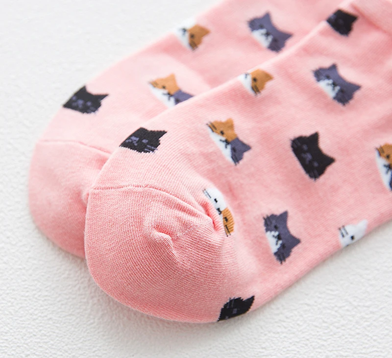 5 Pairs Neue Frauen Socken Niedlichen Cartoon Katze Baumwolle Ankle Socken Bunte Lustige Socken Mädchen Atmungsaktive Casual Socken Calcetines Mujer – Detail 8