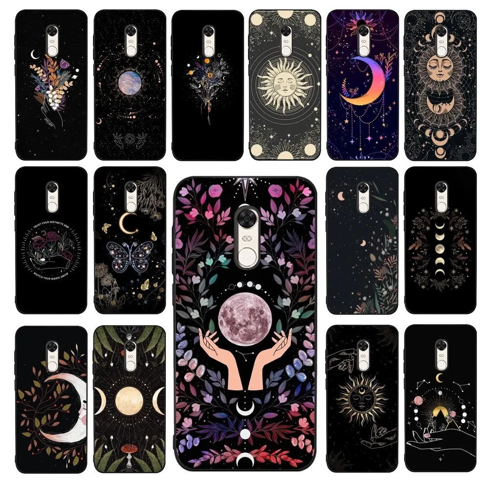 

Luxury moon star flower Phone Case For Redmi 5 6 7 8 9 10 plus pro 6 7 8 9 A GO K20 K30 K40 pro plus F3 Fundas