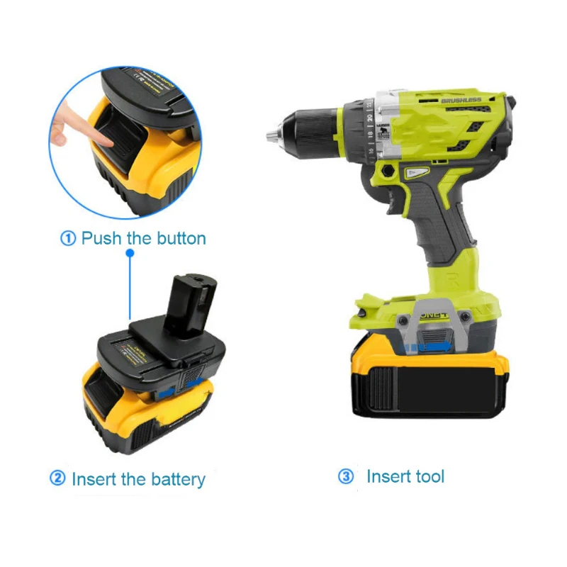 ZWINCKY Battery Converter Adapter For Dewalt For Milwaukee 18V 20V To RYOBI 18V Lithium&Ni-NH&Ni-CD Battery P108 P105