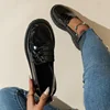 2024 Spring and Autumn Hot Selling Women's Shoes Fashionable Round Toe Solid Color Glossy Slip-on Low Heel Women's Loafers 4