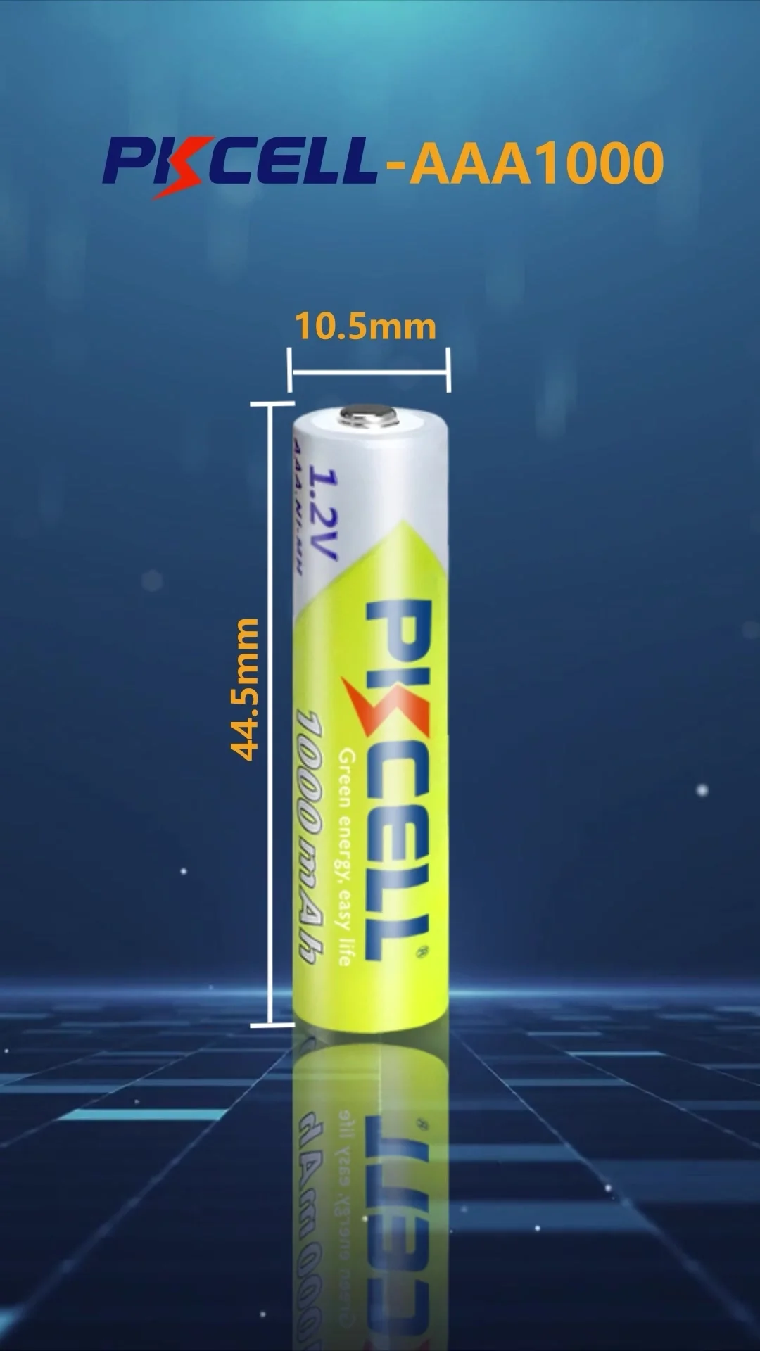 Аккумуляторные батарейки PKCELL Ni-Mh, 1000mAh, AAA, 8 шт. + 2 отсека