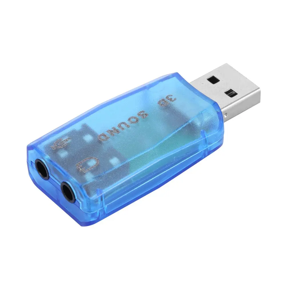 

Portable Compact 3D Audio Card USB 1.1 Mic / Speaker Adapter 7.1 CH Surround Sound for PC Computer Laptop