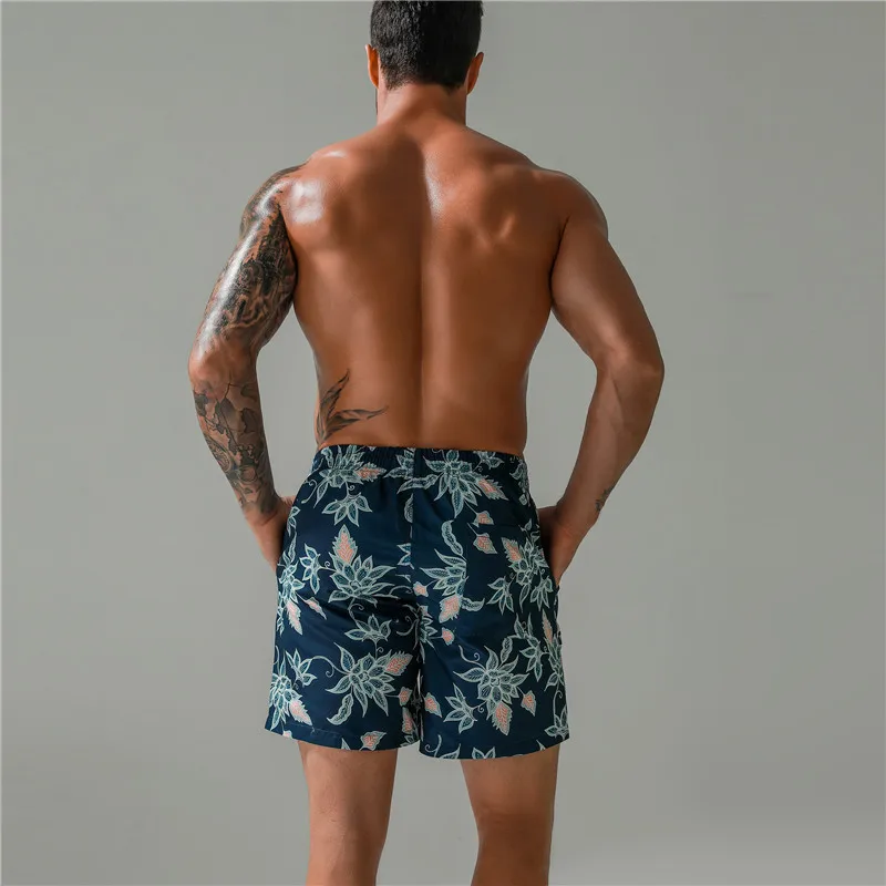 Summer Men's Seaside Vacation Loose Surfing Shorts Oversized Printed Casual Beach Pants Breathable Floral Swimming Pants