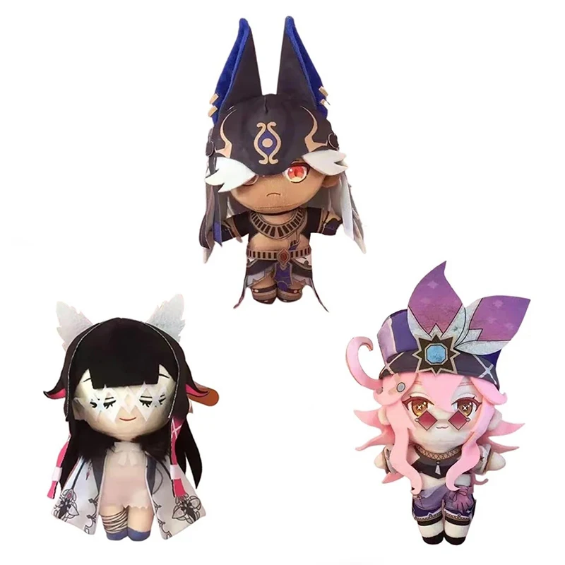 Anime Genshin Impact Cyno Columbina Dori Cosplay Plush Doll Toy Cute Soft Stuffed Pillow Christmas Gift For Kids 20cm genshin impact plush pendant doll toy zhong li xiao hu tao klee paimon soft stuffed pillow kids christmas plushies gifts