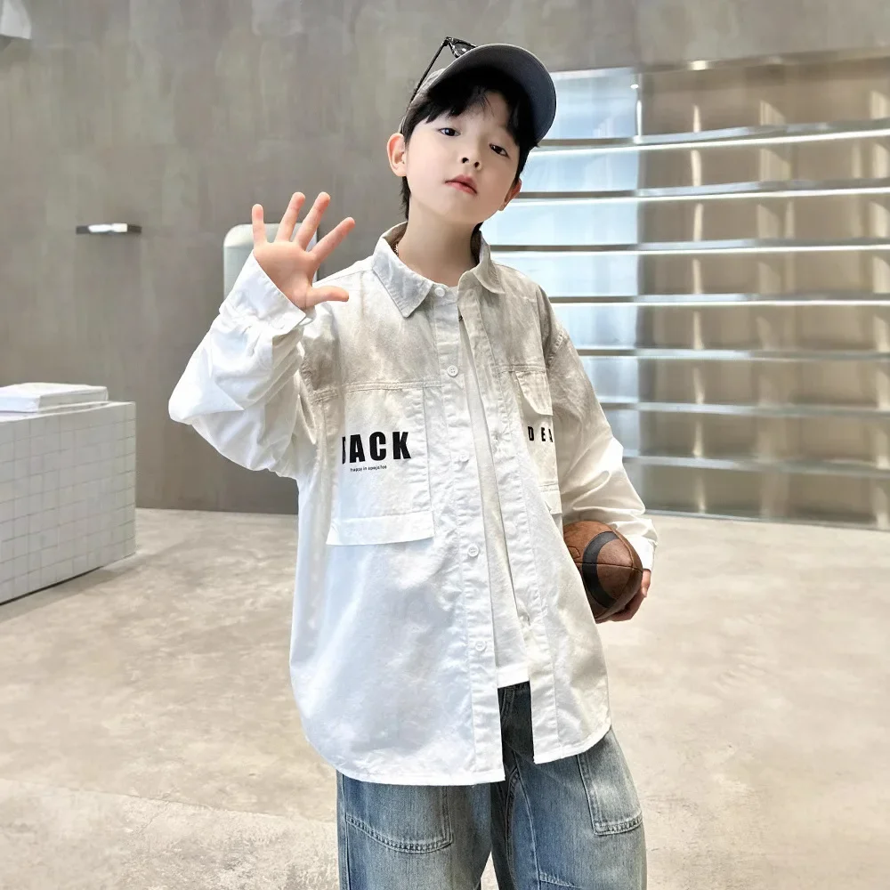 Cool Handsome Boys Spring Autumn Jacket Spring Children's Clothing Big Kids Trendy Shirt from Mainland China