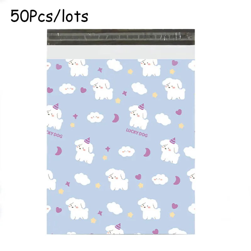 

50Pcs Cute Dog Clothes Packaging Express Pouch Self Seal Cartoon Printing E-commerce Courier Shipping Delivery Bag Storage Bags