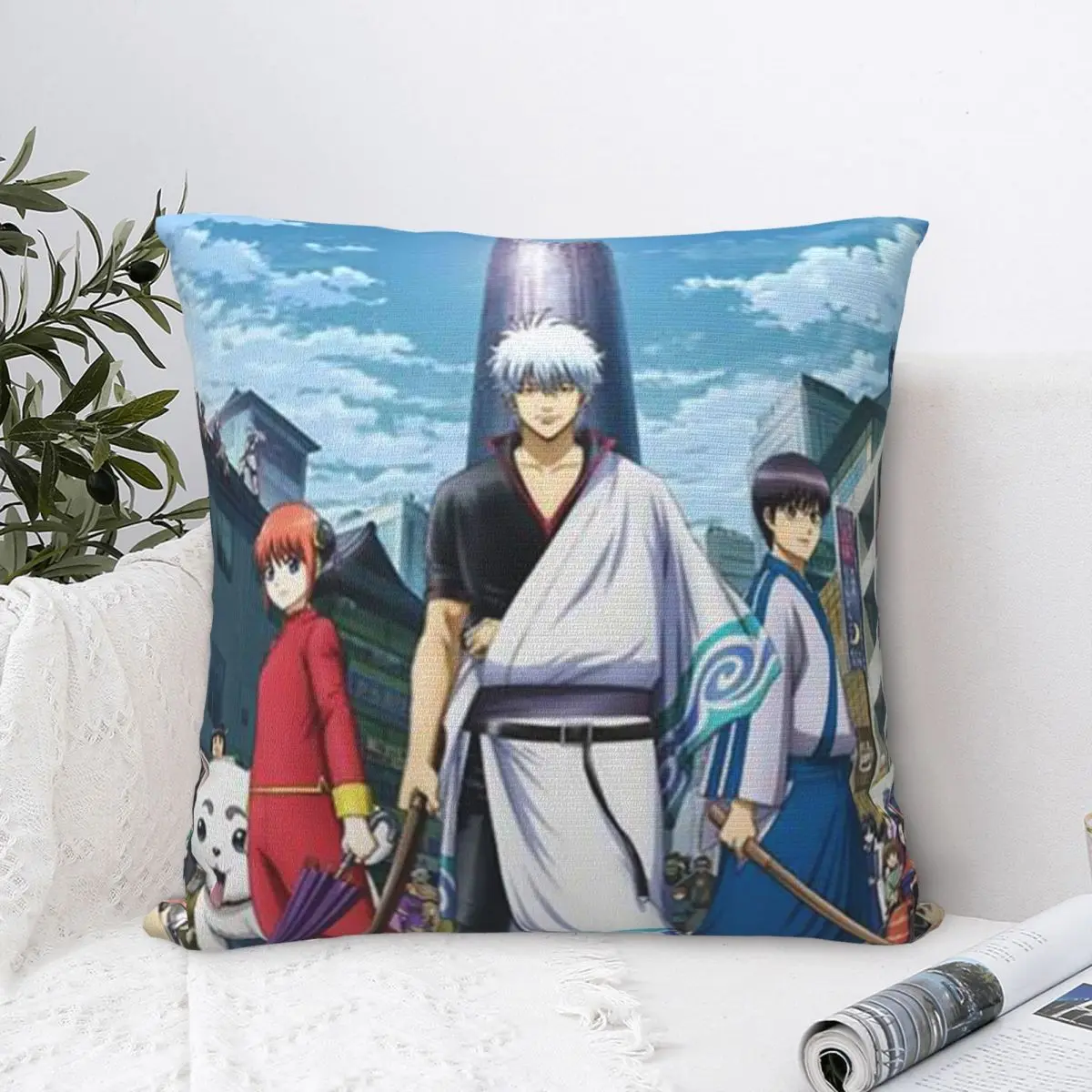 

Gintama Poster Pillowcase Pillow Case Cushion Cover Home Sofa Car Decorative Throw Pillow Decor Square Cute