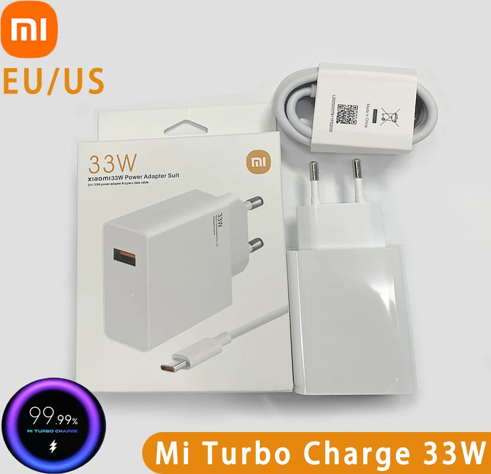 Xiaomi-Cargador rápido Original Mi Turbo Charge, 33w, tipo C