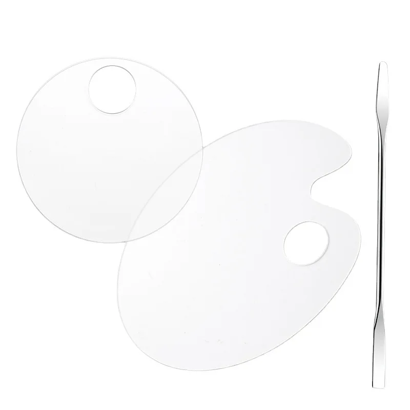 1/2PCS Handheld Paint Palette Clear Acrylic Paint Palette Small Large Optional for Kid Adult Beginner Artist Art Drawing
