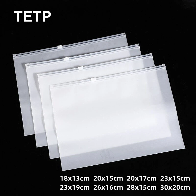 TETP 50Pcs Frosted Horizontal Zipper Bags With Vent Hole Travel