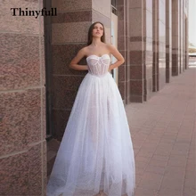 

2022Elegant Long Dottes Sweetheart Boho Wedding Dresses Sleeveless Princess Beach Bridal A-Line Ball Gown Bride Dress Robes