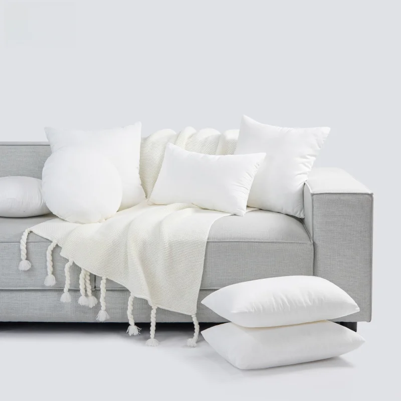 Square Pillow Core 45x45 50 60 Inner Cuion Sofa Barest Pillow Heart Home Decor Living Room Pure Color PP Cotton Material