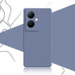 Luxury Dual Liner Shockproof Protective Phone Case - Square Liquid Silicone Shield for Vivo V29 Pro (Gray)