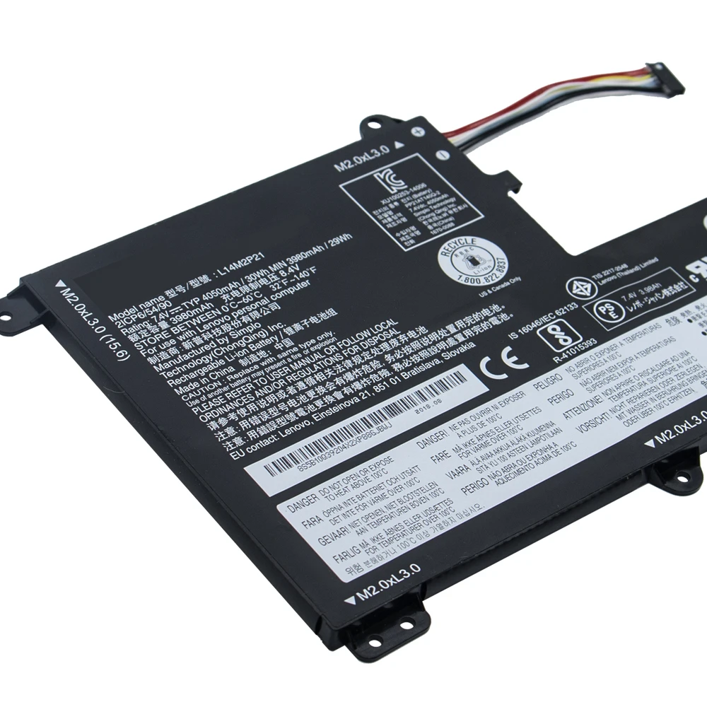 Bateria do Portátil para Lenovo L14m2p21 S4170am 75 35 B50 Ideapad 300s Ioga 500151bd 510s-14isk 15isk 330s-14ikb 330s-14ast 330s-14 - Imagem 5